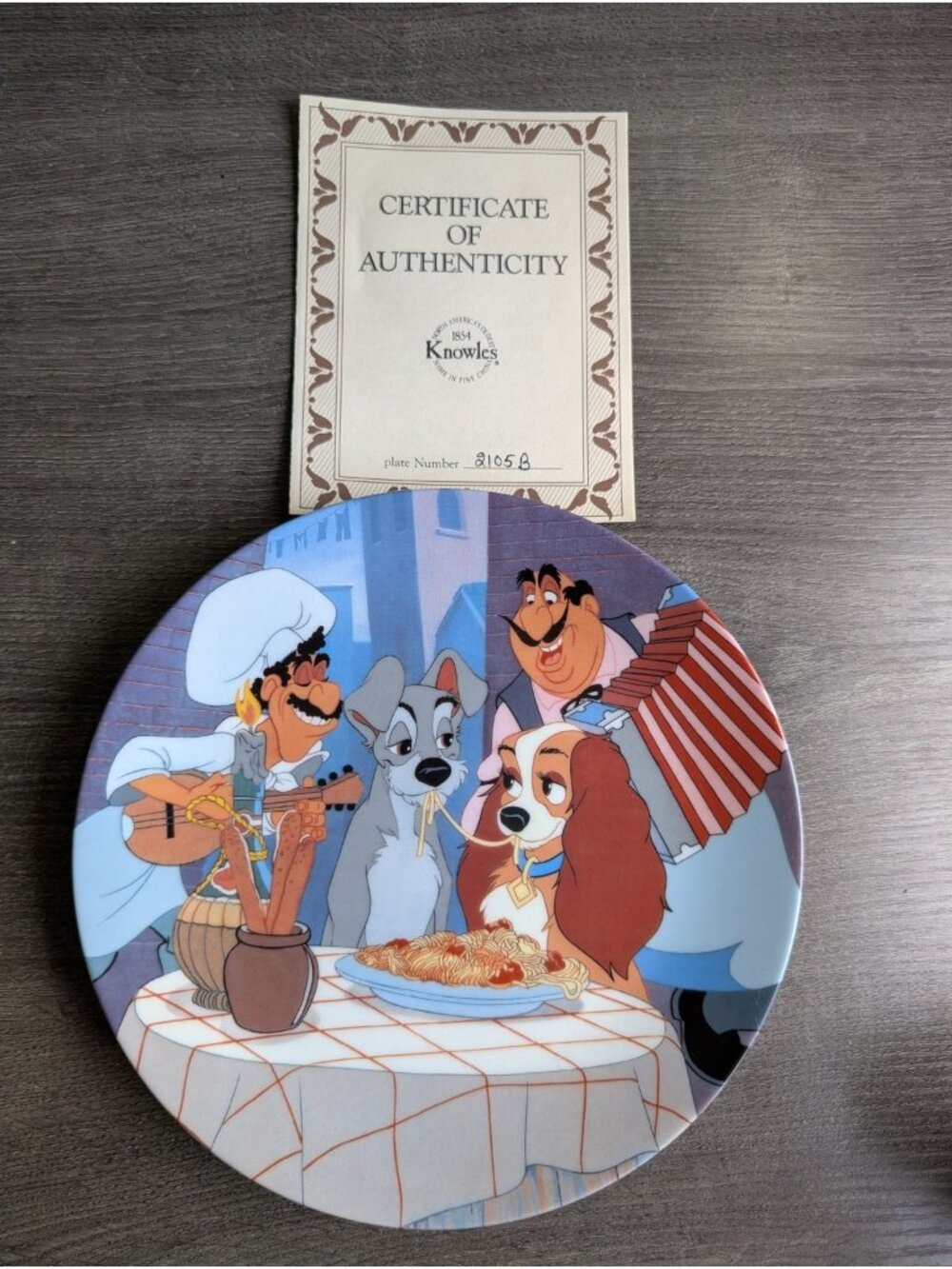 Disney Lady And The Tramp First Date Vintage Plate Knowles Edition